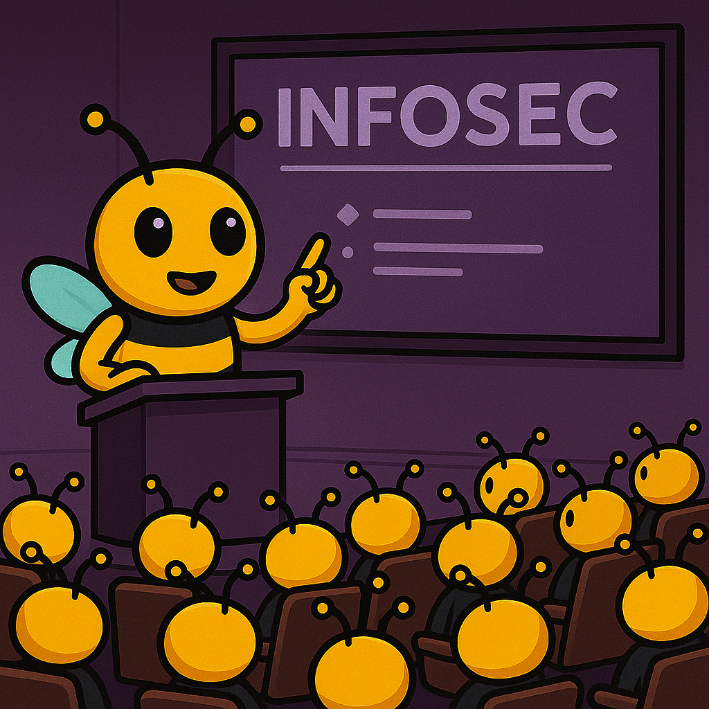 HoneyBot teaching a security class to an audience of honeybots